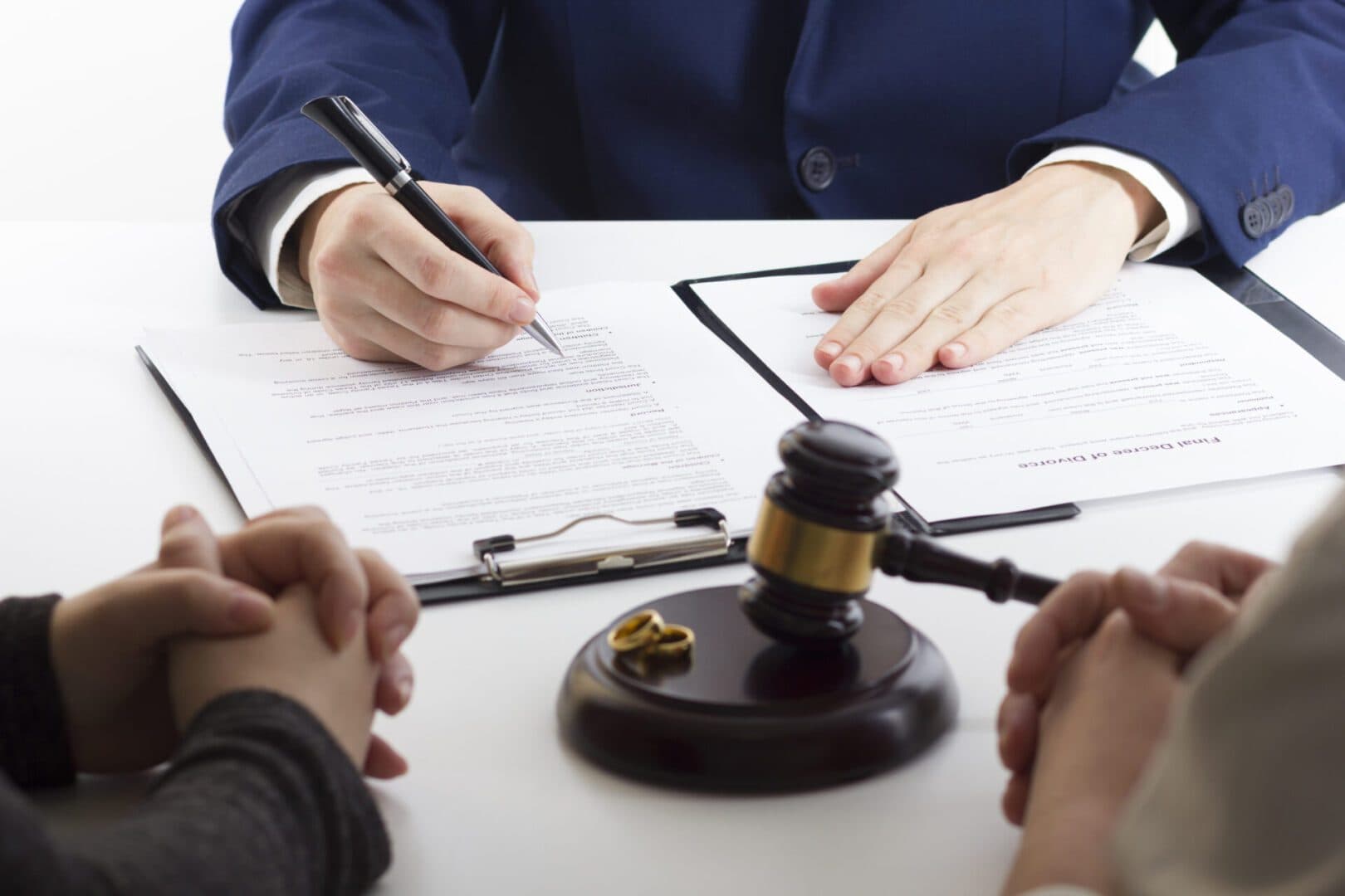 A legal consultation over documents